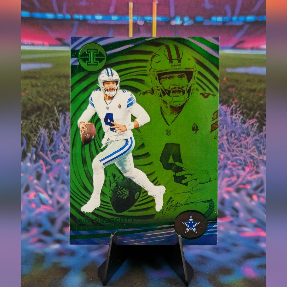 2023 Panini Illusions #27 Dak Prescott Emerald Trophy Collection Dallas Cowboys